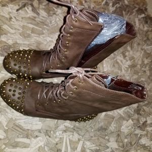 Brown spiked -studded Boots